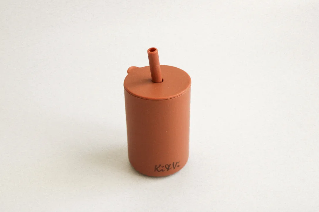 My First Cup & Straw in Taupe & Spice Pumpkin