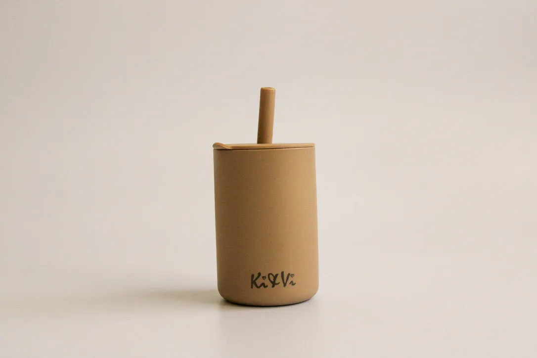 My First Cup & Straw in Taupe & Spice Pumpkin