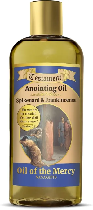 Nana Gifts Testament Anointing Oil, Spikenard and Frankincense, Oil of The Mercy, Excellent Value Large Bottle Size 8.45 fl.oz | 250 ml