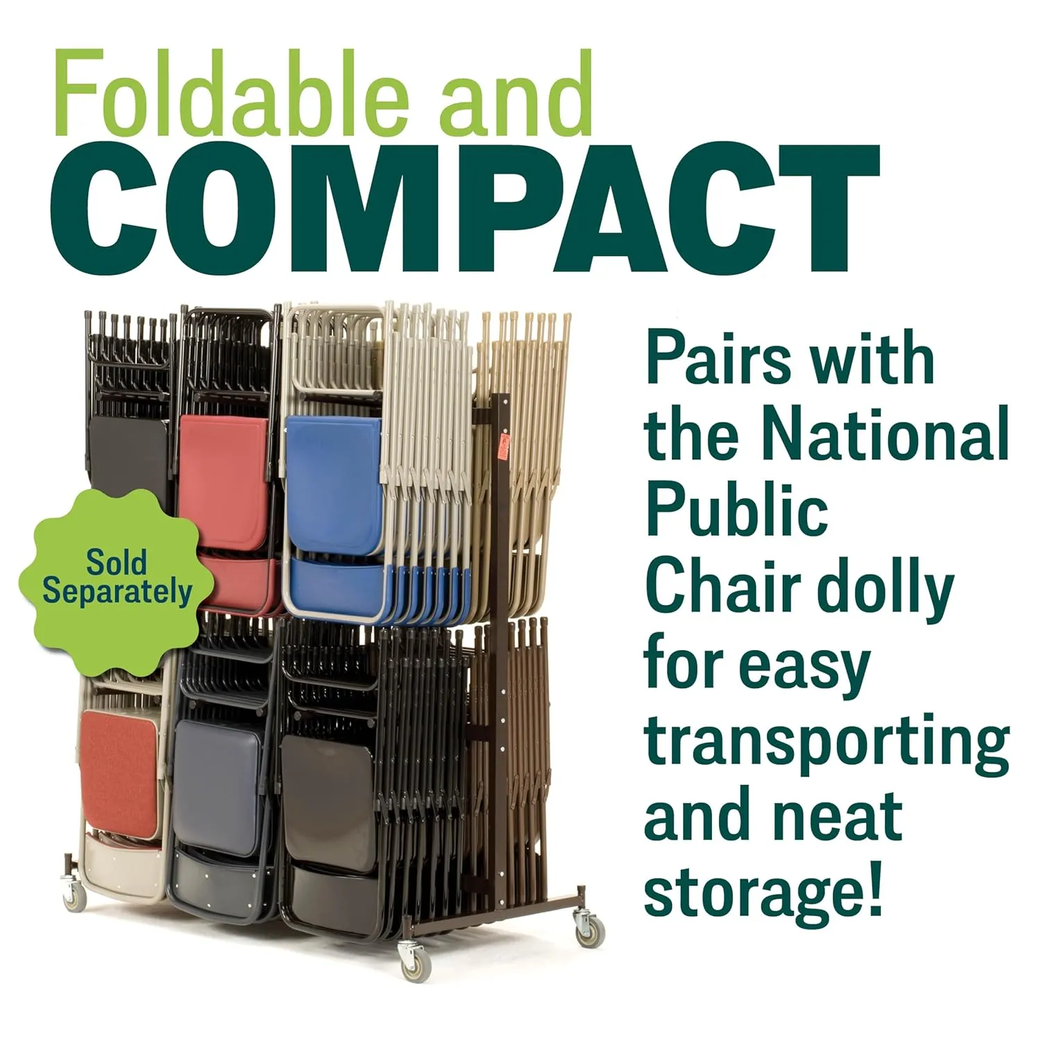National Public Seating 3200 Series Steel Frame Upholstered Premium Fabric Seat and Back Folding Chair with Double Brace, 300 lbs Capacity, Charcoal Gray/Black (Carton of 2)