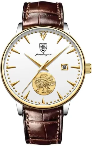 New Classic Automatic Mechanical Men Watch Tourbillon Leather Waterproof Calendar Business Fashion Luxury Men's Watches Luminous Chronograph