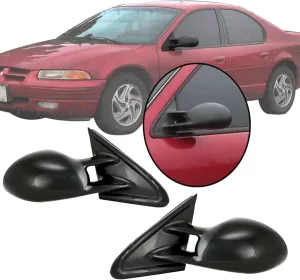 New Set of 2 Power Mirror Non-Folding Heated Right Passenger & Left Driver Side Paintable For 1995-2000 Plymouth Breeze/Chrysler Cirrus/Dodge Stratus Direct Replacement 4646309 4646308
