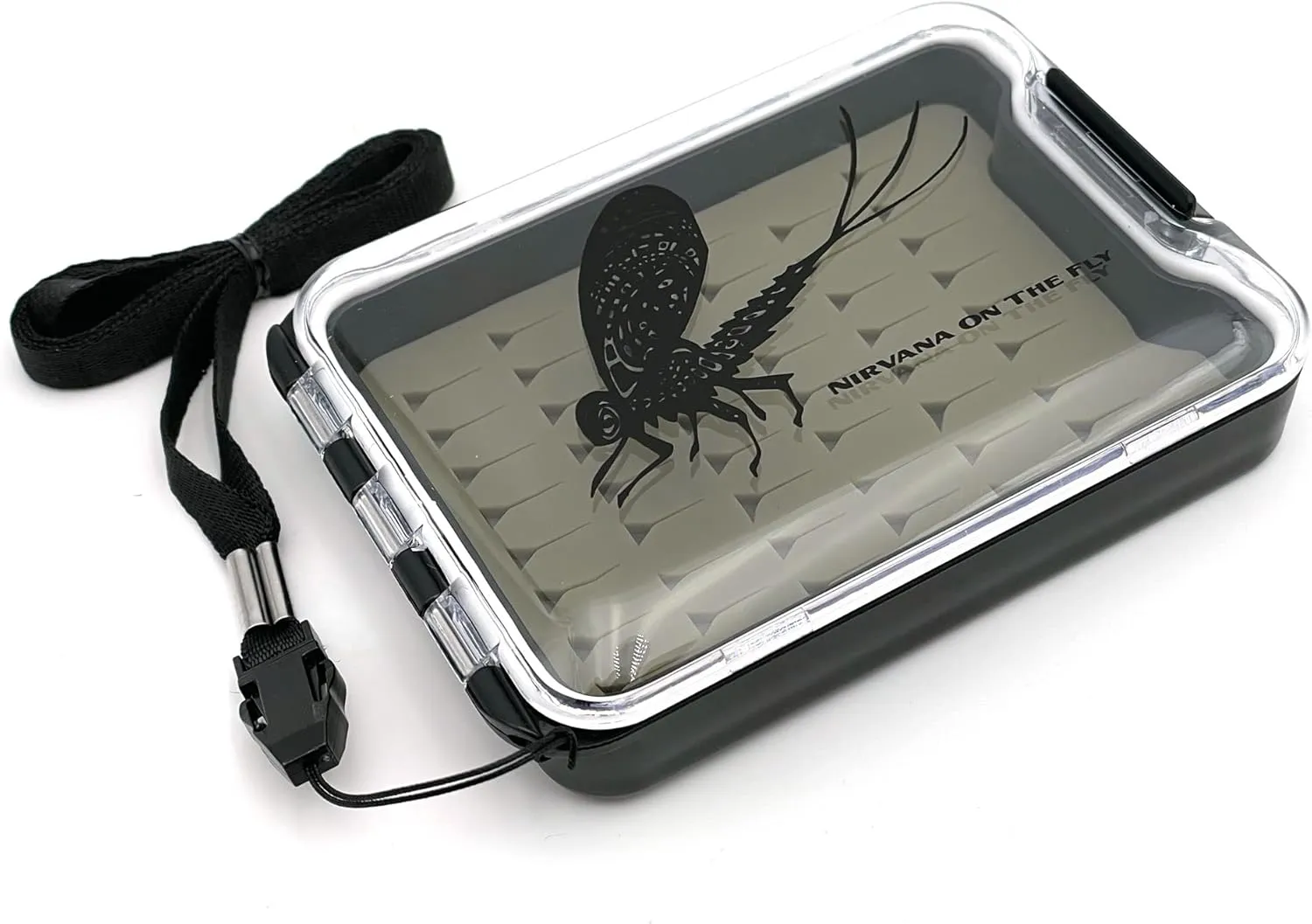 Nirvana Small Silicone Waterproof Fly Box w/Artwork By Anthony Naples (Aqua Blue)
