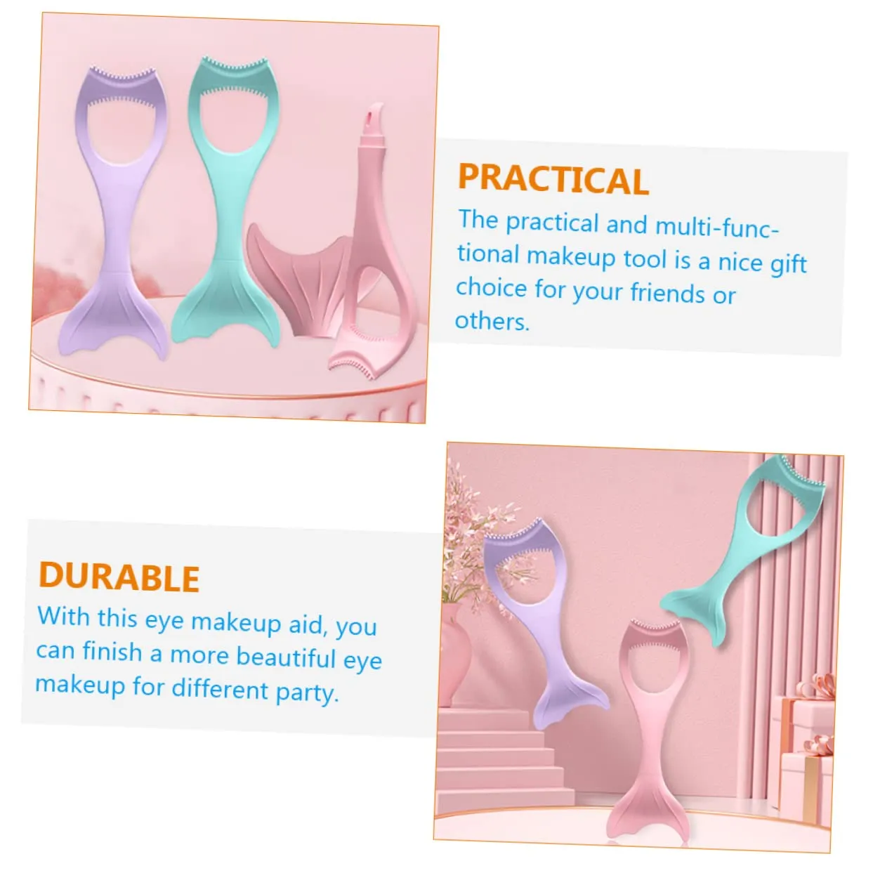 NOLITOY Professional Eyeliner Aid Tool Silicone Eyeliner Applicator Eye Shadow Brush Multi-function