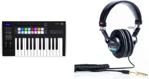 Novation Launchkey 25 [MK3] MIDI Keyboard Controller   Sony MDR7506 Professional Large Diaphragm Headphone Bundle