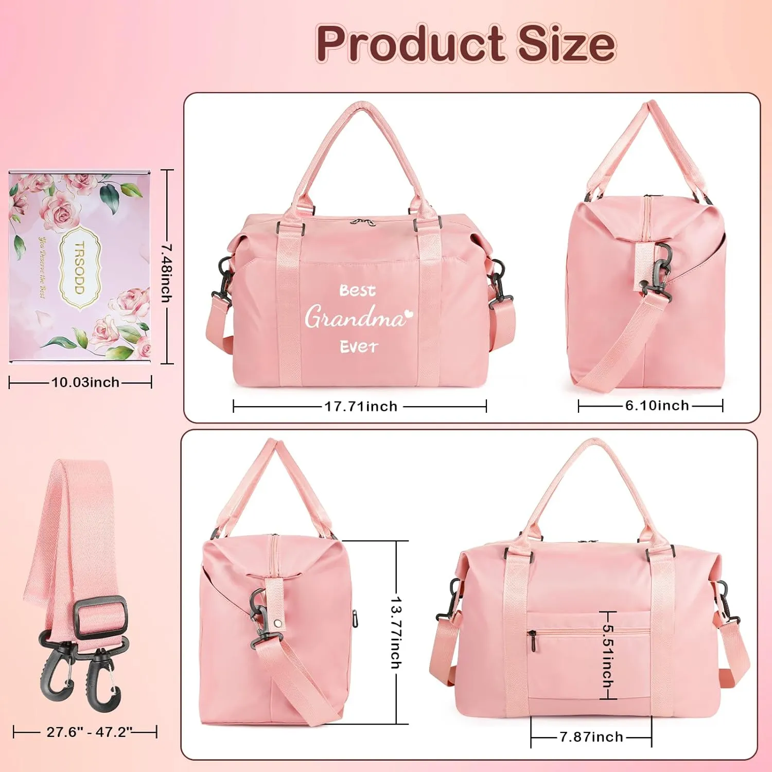 Nurses Week Gifts for Women Pink Travel Duffle Bag Nurse Appreciation Birthday Gifts for Women Waterproof Weekender Bag