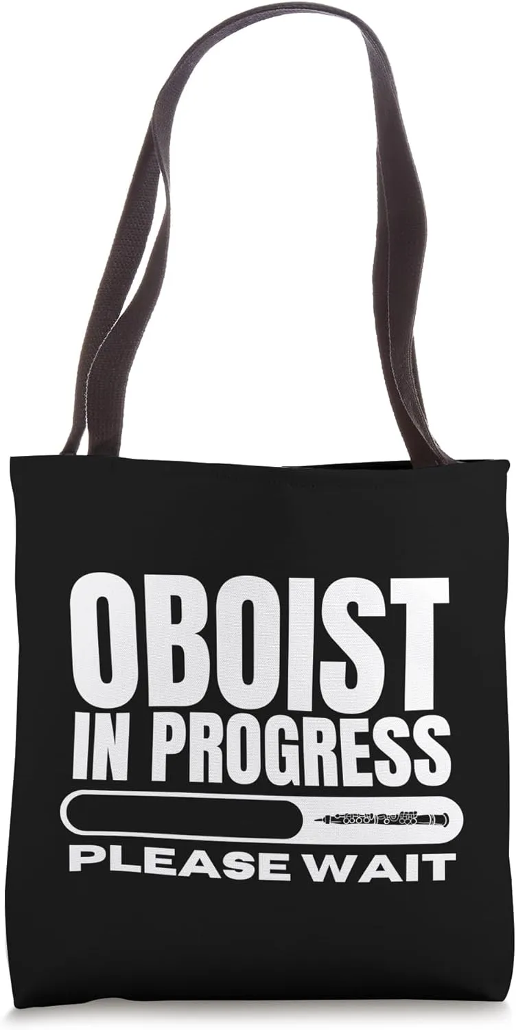 Oboist In Progress Loading Funny Oboe Player Tote Bag