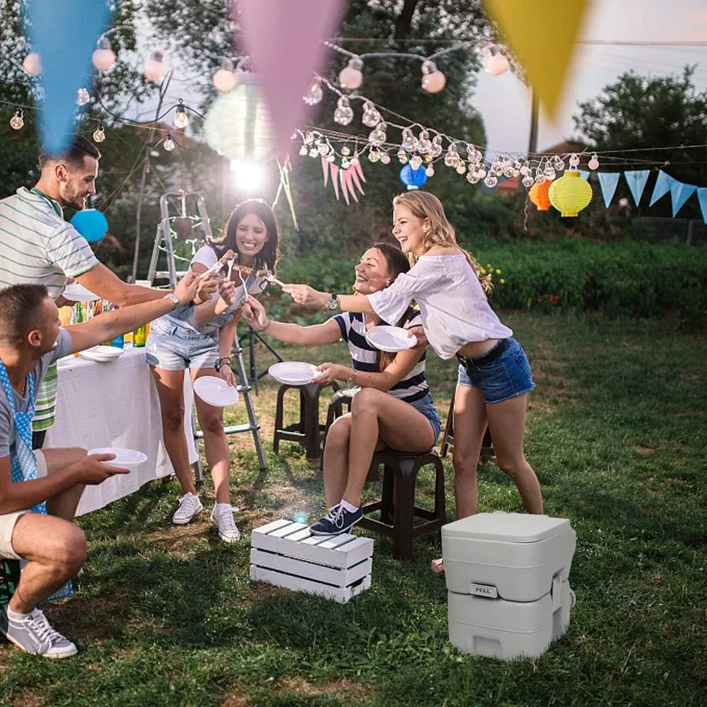 Ochine Portable Toilet Camping Porta Potty, Portable Folding Toilet with Lid, Indoor Outdoor Commode with Detachable Inner Bucket and Removable Paper Holder for Camping, Boat, Van, Emergency Use