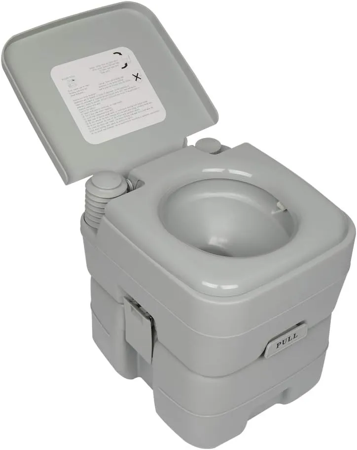 Ochine Portable Toilet Camping Porta Potty, Portable Folding Toilet with Lid, Indoor Outdoor Commode with Detachable Inner Bucket and Removable Paper Holder for Camping, Boat, Van, Emergency Use