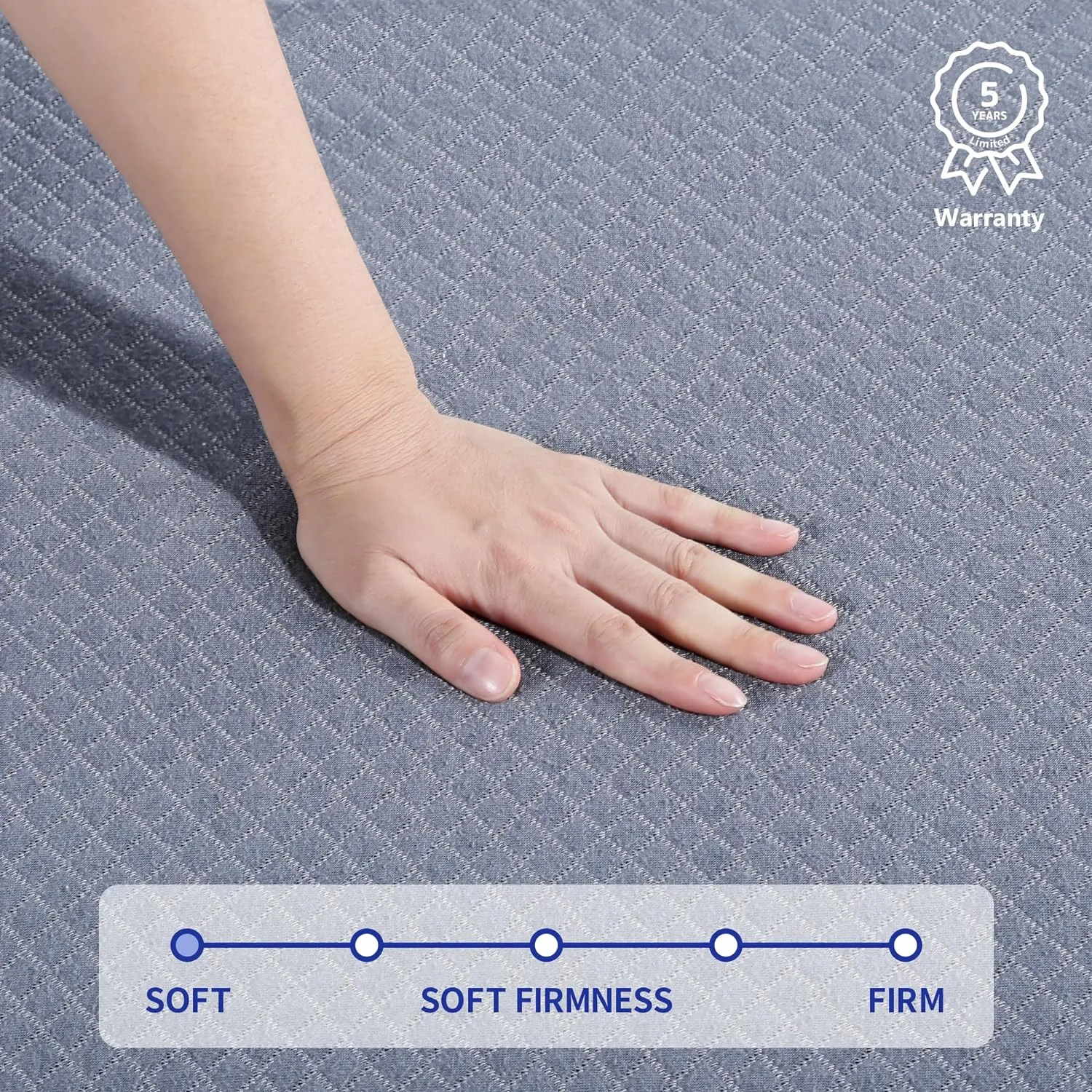Olee Sleep Tri-Folding Memory Foam Mattress Topper, 4 Inch Gel Folding Mattress for Camping, Foldable Guest Bed, Washable Cover, CertiPUR-US Certified, Soft, Grey, Single Size