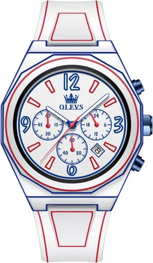 OLEVS Watches for Men 42MM Large Dial Skeleton with Luminous Waterproof Stainless Steel Fashion Dress Car Watch
