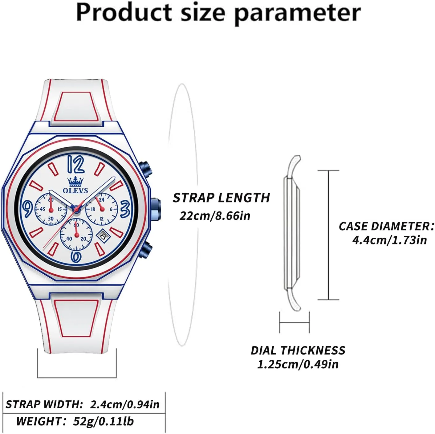 OLEVS Watches for Men 42MM Large Dial Skeleton with Luminous Waterproof Stainless Steel Fashion Dress Car Watch