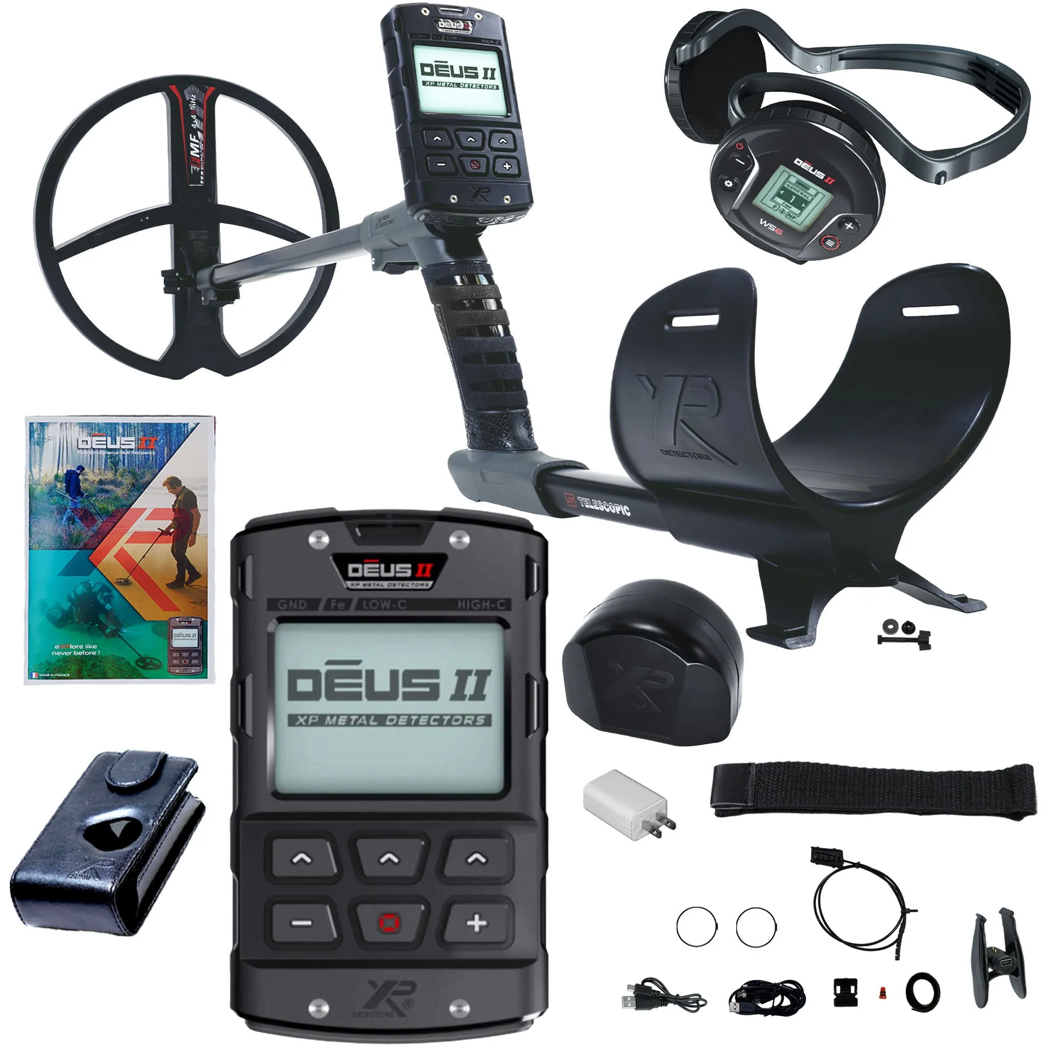Open Box - XP DEUS II Fast Multi Frequency RC   WS6 Metal Detector with 11" FMF Search Coil