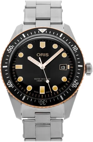 Oris Divers Automatic Black Dial Watch 01 733 7720 4354-07 8 21 18 (Pre-Owned), silver