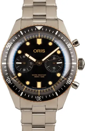 Oris Divers Sixty-Five Chronograph Steel & Bronze Men's Watch - Model Number: 01 771 7744 4354-07 8 21 18