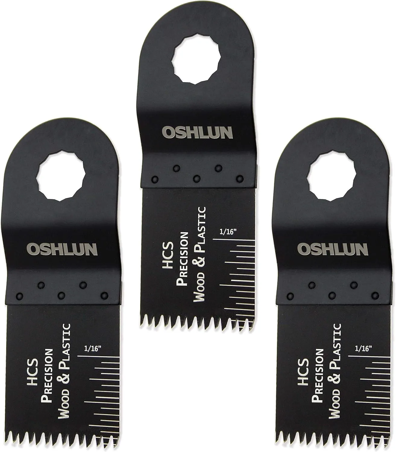 Oshlun MMR-1003 1-1/3-Inch Precision Japan HCS Oscillating Tool Blade for Rockwell or Worx SoniCrafter Hex, 3-Pack