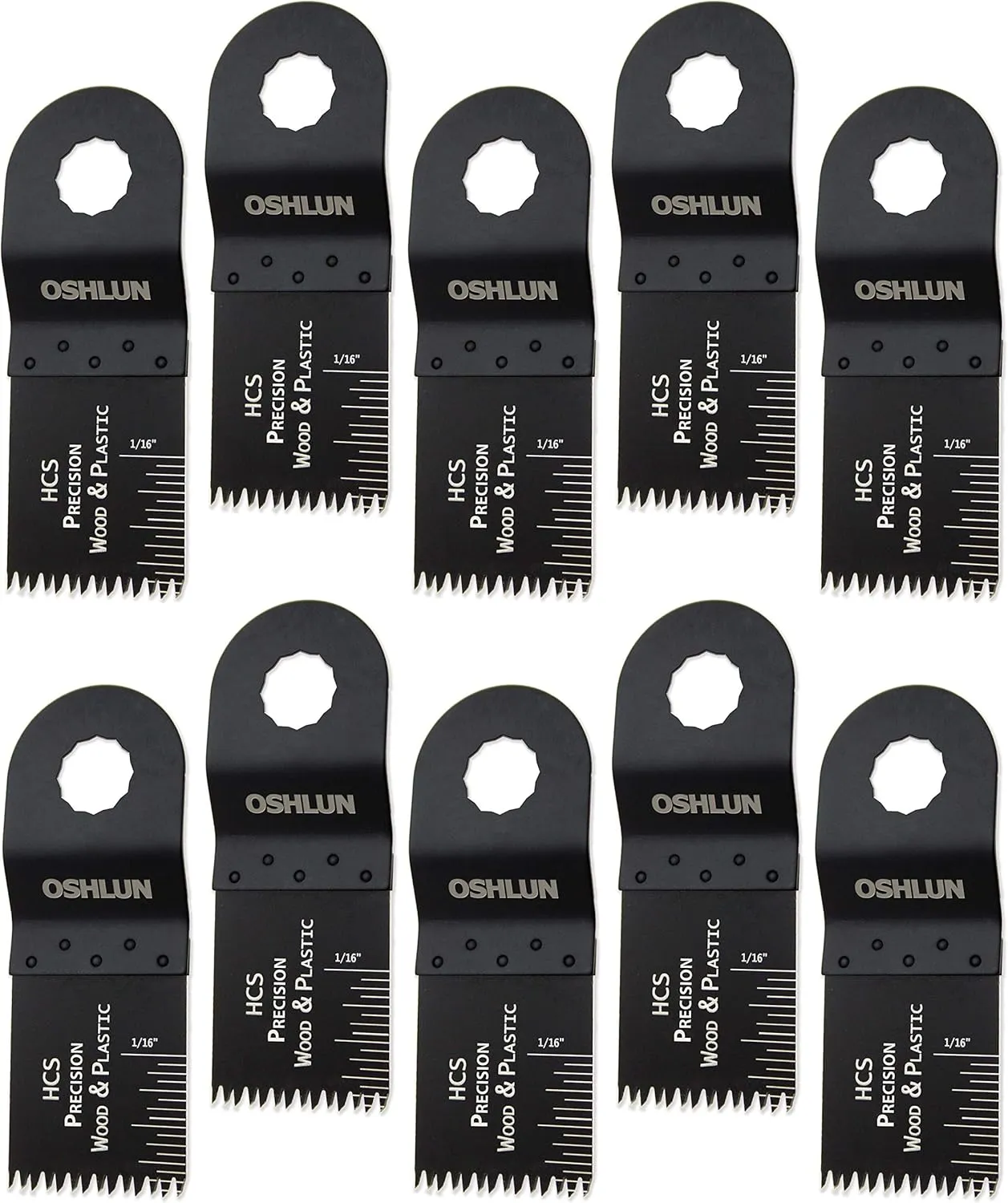Oshlun MMR-1010 1-1/3-Inch Precision Japan HCS Oscillating Tool Blade for Rockwell or Worx SoniCrafter Hex, 10-Pack