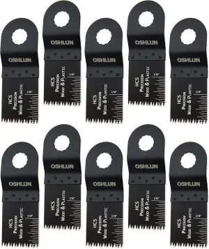 Oshlun MMR-1010 1-1/3-Inch Precision Japan HCS Oscillating Tool Blade for Rockwell or Worx SoniCrafter Hex, 10-Pack