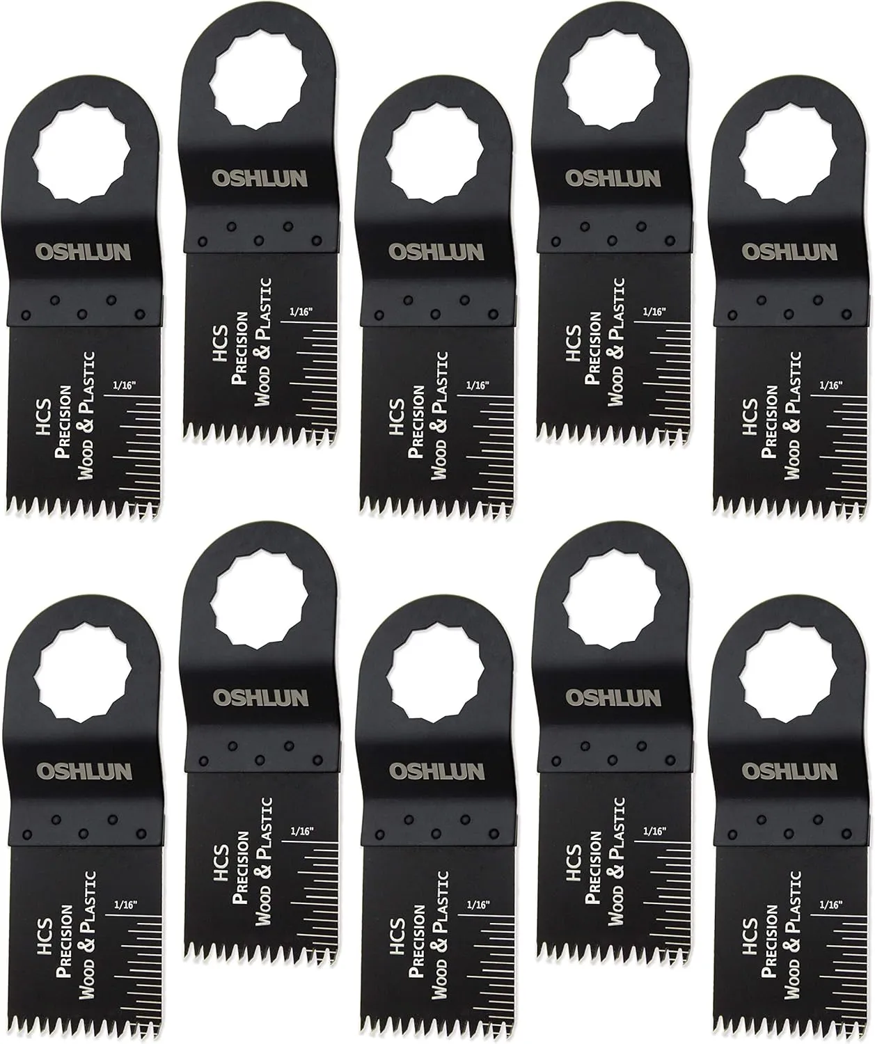 Oshlun MMS-1010 1-1/3-Inch Precision Japan HCS Oscillating Tool Blade for FEIN SuperCut and Festool Vecturo, 10-Pack