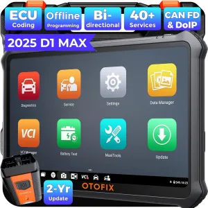 OTOFIX D1 Max Diagnostic Scanner, [2-Years Free Update] Bi-Directional Scan Tool 2025 Ver., 40  Service Functions, ECU Coding, Full System Diagnostics, FCA SGW