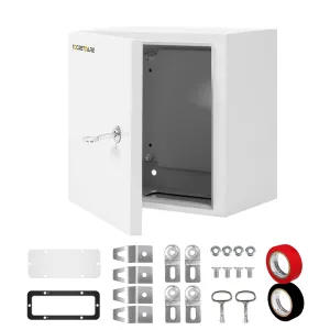 Outdoor Electrical Box, Steel Junction Box 12 x 12 x 8'', NEMA 4X Electrical Enclosure Box IP66 Waterproof & Dustproof, Universal Electrical Project Box with Lock & Mounting Plate