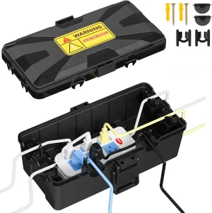 Outdoor Electrical Box Waterproof 10.3 x 5.9 x 3.7 in, Waterproof Extension Cord Cover Outlet Box, Weatherproof Connection Box for Electronics Outside, Power Strip, Holiday Light, Plug