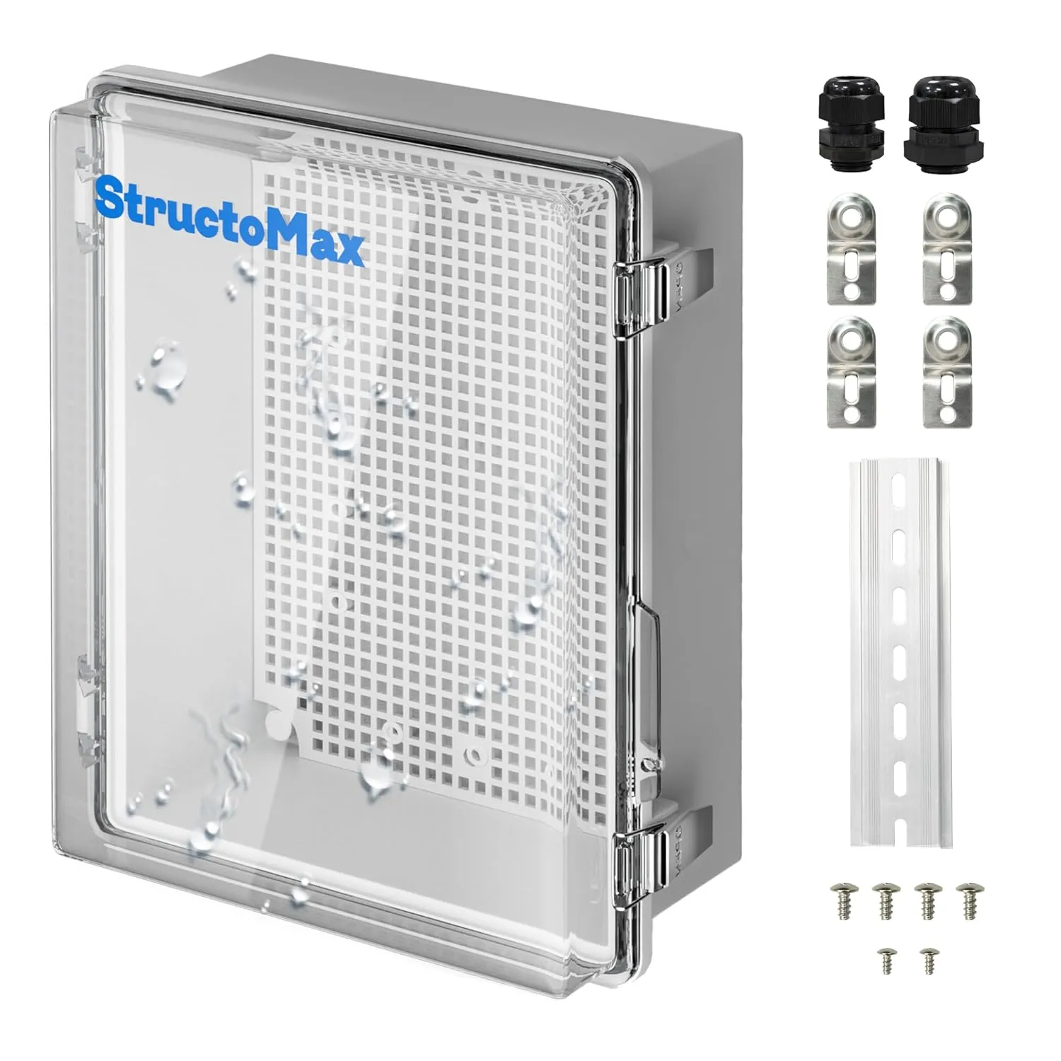 Outdoor Electrical Junction Box | IP67 Waterproof | Resistant ABS Material with Clear UV Coating Cover | Weatherproof Box for Outdoor, Garden, Deck, Patio