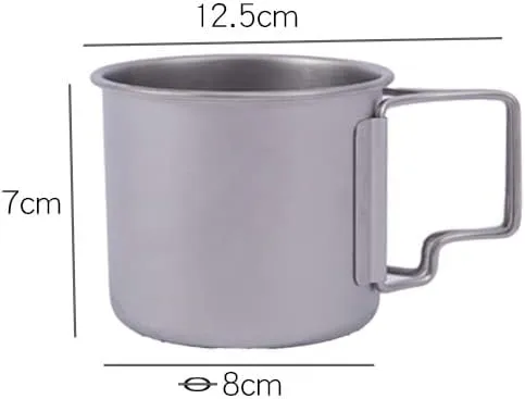 Outdoor Lightweight Portable Titanium Cup Coffee Cup Camping Water Cup(350ML)