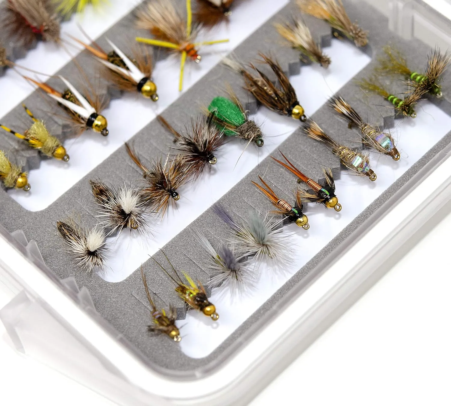 Outdoor Planet 24/26/ 36 Premium Fly Fishing Flies Assortment | Dry, Wet, Nymphs, Streamers, Wooly Buggers, Hopper, Caddis | Trout, Steelhead, Bass Fishing Lure Set