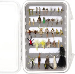 Outdoor Planet 24/26/ 36 Premium Fly Fishing Flies Assortment | Dry, Wet, Nymphs, Streamers, Wooly Buggers, Hopper, Caddis | Trout, Steelhead, Bass Fishing Lure Set