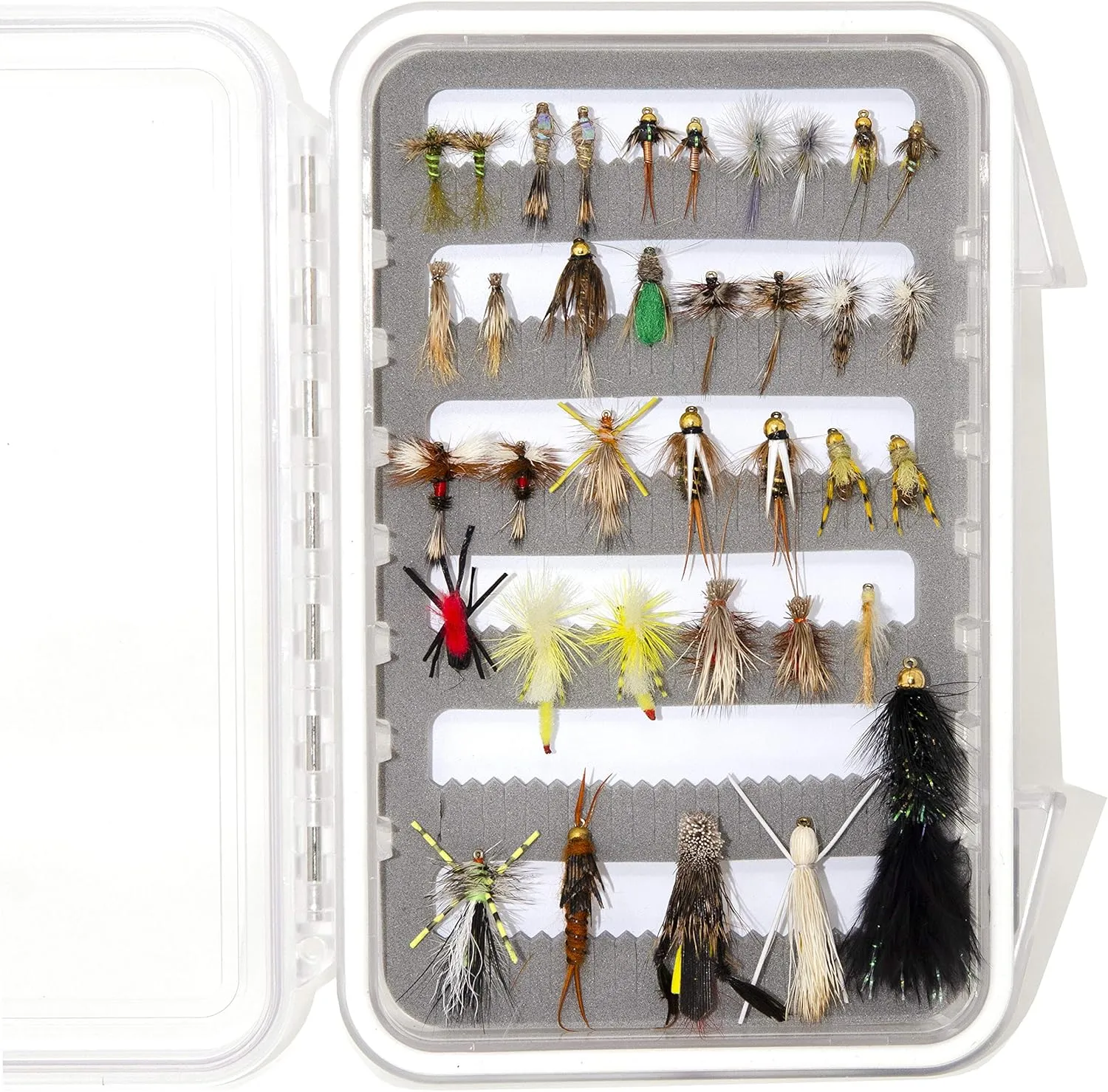 Outdoor Planet 24/26/ 36 Premium Fly Fishing Flies Assortment | Dry, Wet, Nymphs, Streamers, Wooly Buggers, Hopper, Caddis | Trout, Steelhead, Bass Fishing Lure Set