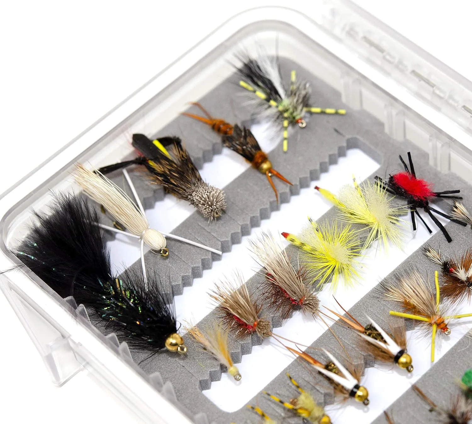 Outdoor Planet 24/26/ 36 Premium Fly Fishing Flies Assortment | Dry, Wet, Nymphs, Streamers, Wooly Buggers, Hopper, Caddis | Trout, Steelhead, Bass Fishing Lure Set