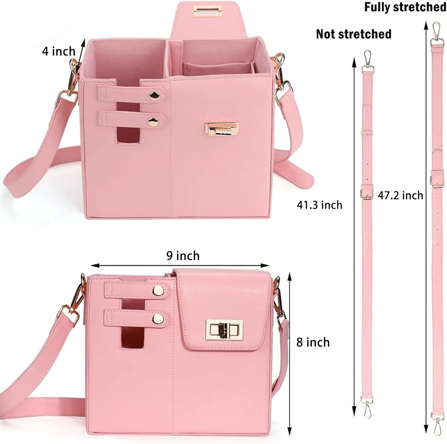 Outdoor Portable Crossbody Leather Bag, Compatible with Variety of Water Cups