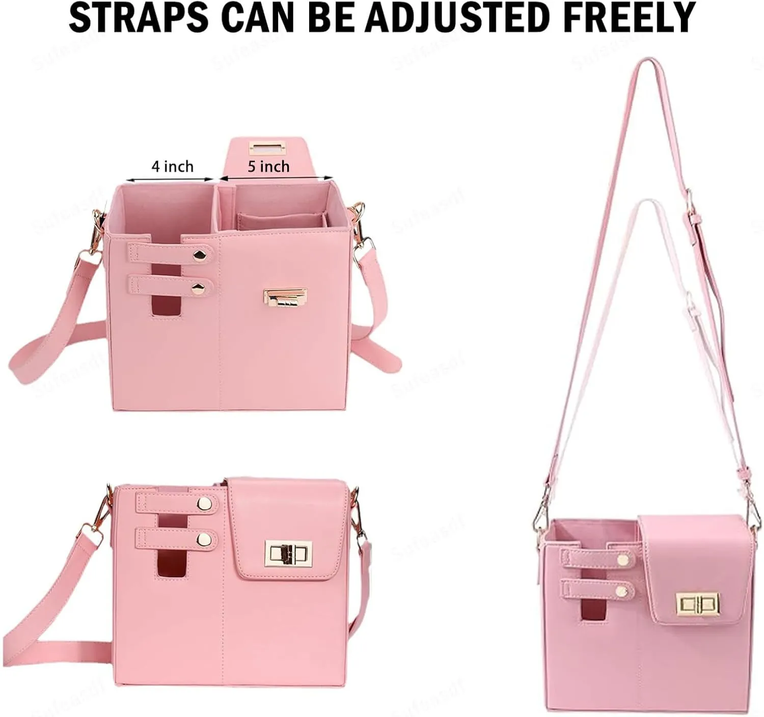Outdoor Portable Crossbody Leather Bag, Compatible with Variety of Water Cups