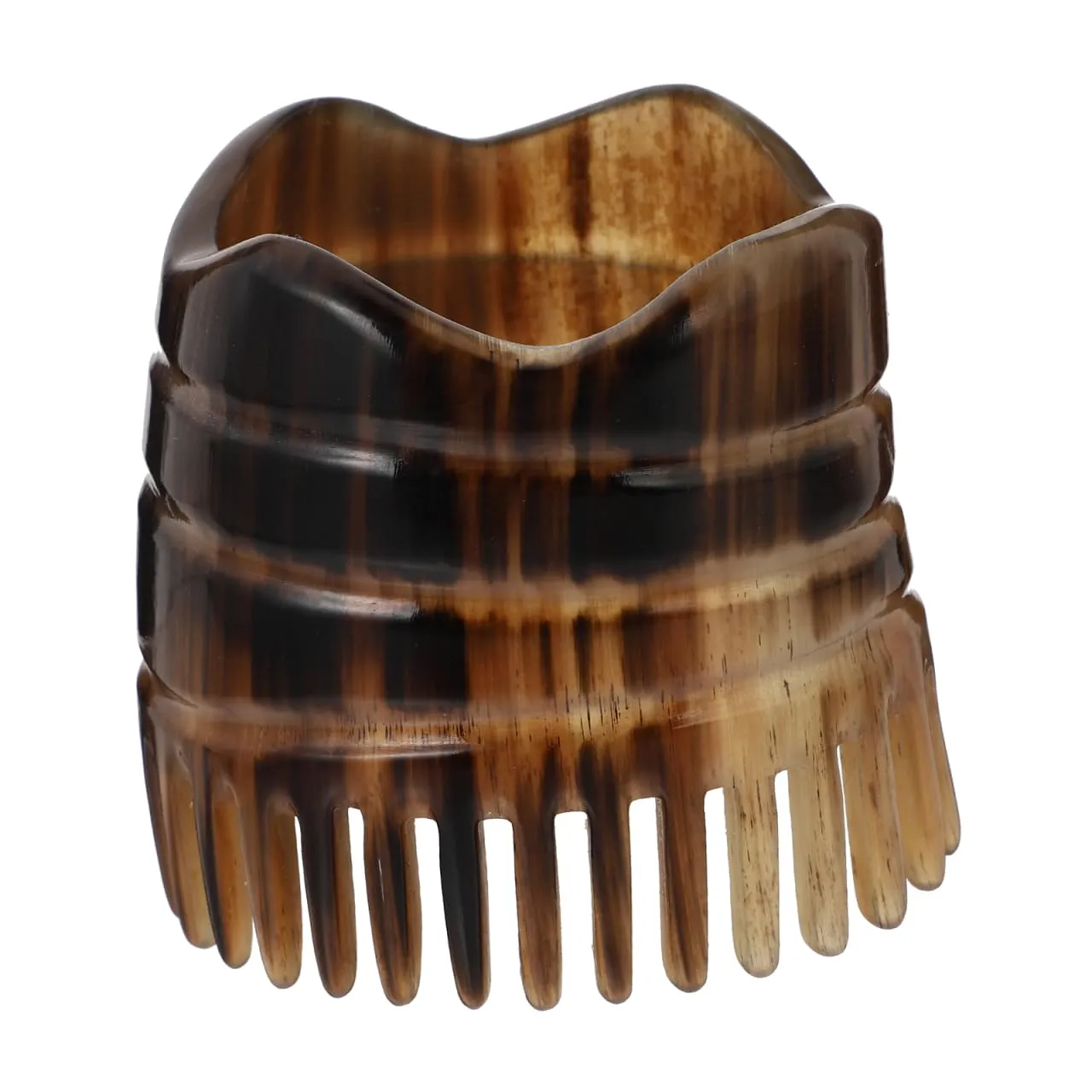Ox Horn Comb Hair Scalp Massager Shampoo Brush Anti-static Fine Smooth Tooth Hair Scalp Combs (Light Brown)