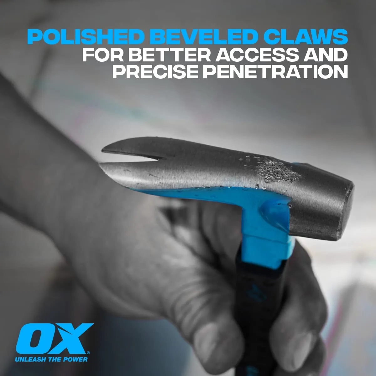 OX Tools OX-P083010 10" Cats Paw Pry Bar - Nail Puller Tool with Unique Hammer Head, Crowbar Rubber Grip, Polished Beveled Claws - Forged Steel Design for Strength and Durability