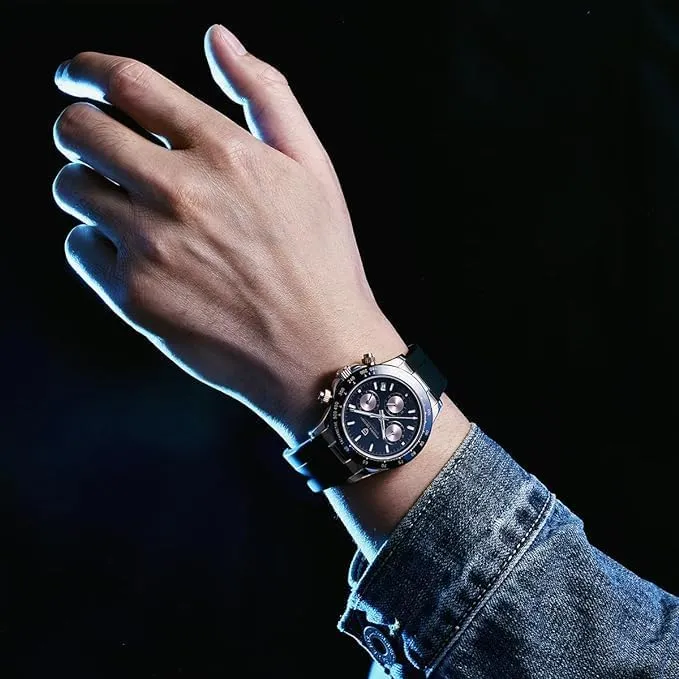 Pagani Design Men's Quartz Multifunction Chronograph Watches - Japan VK63 Quartz Movement, Stainless Steel Case, Ceramic Bezel, 100 Metres Water Resistant - Business & Sports Watches