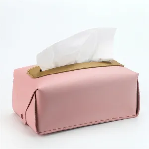 Paper Car Tissue Bag PU Leather Thickened Waterproof Household Tissue Box Tissue Bag(Black-JoJo's Bizarre Adventure1)