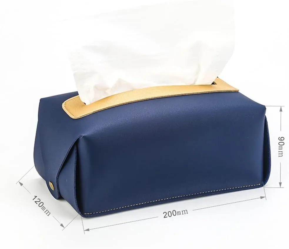 Paper Car Tissue Bag PU Leather Thickened Waterproof Household Tissue Box Tissue Bag(Black-JoJo's Bizarre Adventure1)