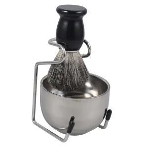 PartyKindom Professional Shaving Brush Set Includes Beard Shaving Tool Foaming Bowl Brush Stand for Smooth Shave