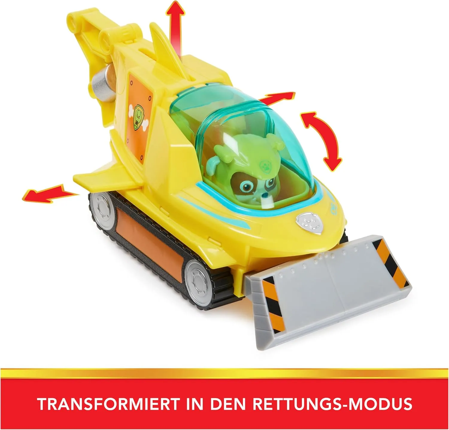 Paw Patrol Aqua Pups Rubble Transforming Hammerhead Shark Vehicle with Collectible Action Figure, Kids’ Toys for Ages 3 and up