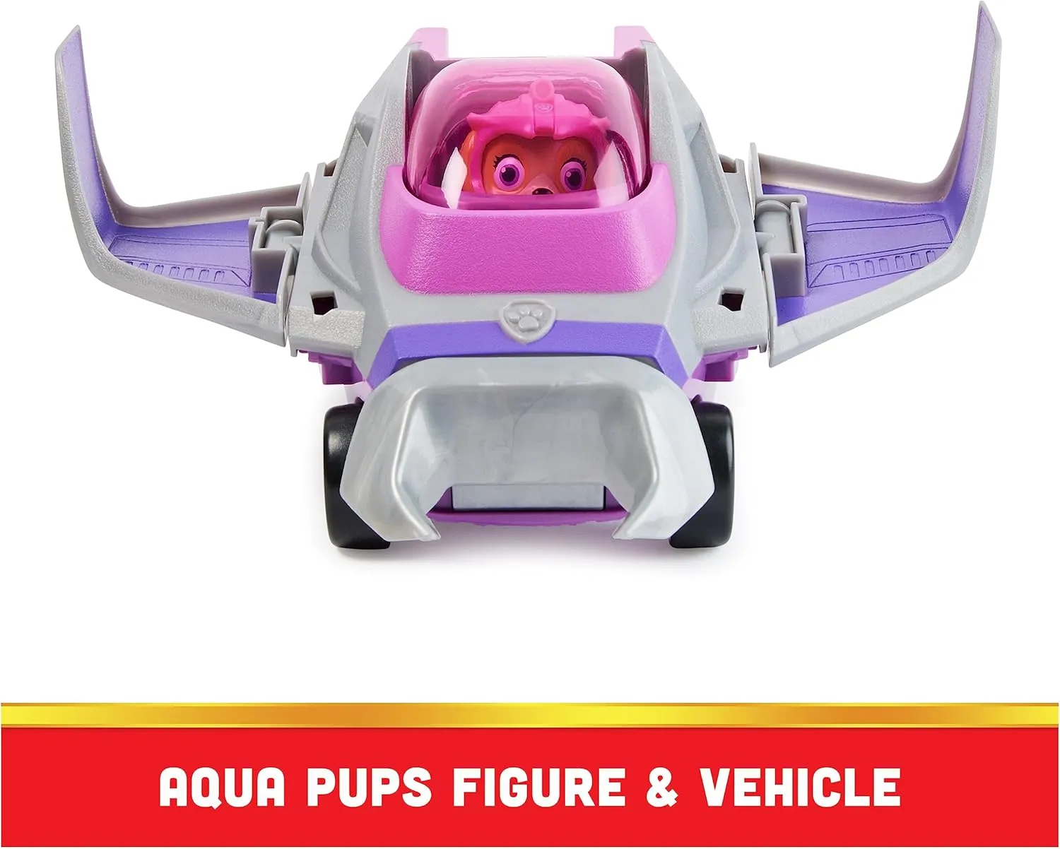 Paw Patrol Aqua Pups Skye Transforming Manta Ray Vehicle with Collectible Action Figure, Kids Toys for Ages 3 and up