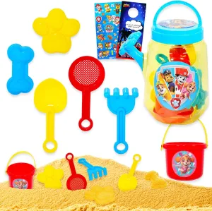 Paw Patrol Gardening Set - Bundle of 7 Pc Nick Jr Playset with Paw Patrol Stickers | Paw Patrol Sandbox Bucket and Shovel Outdoor Toys