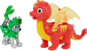 Paw Patrol, Rescue Knights Rocky and Dragon Flame Action Figures Set, Kids Toys for Ages 3 and up