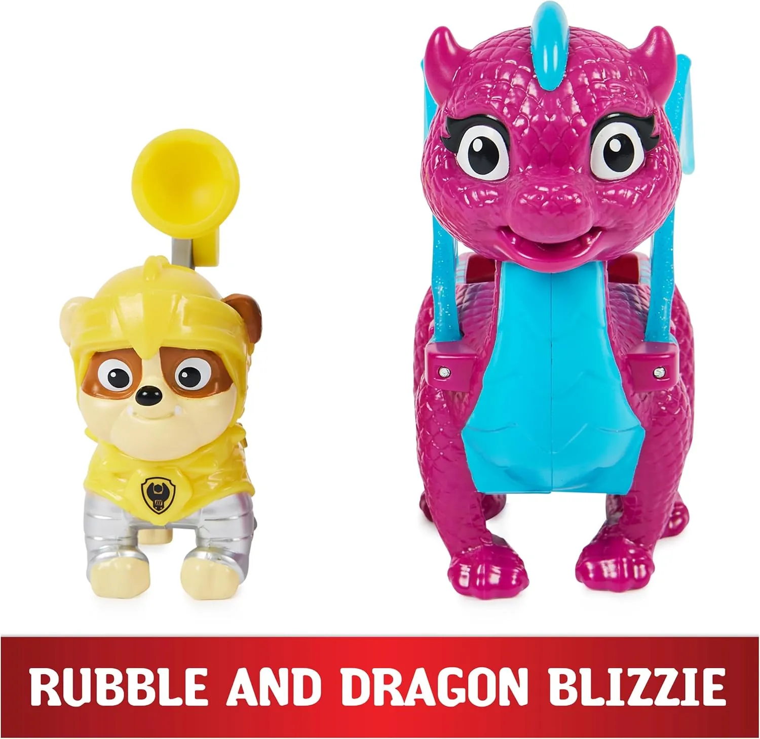 Paw Patrol, Rescue Knights Rubble and Dragon Blizzie Action Figures Set, Kids Toys for Ages 3 and up