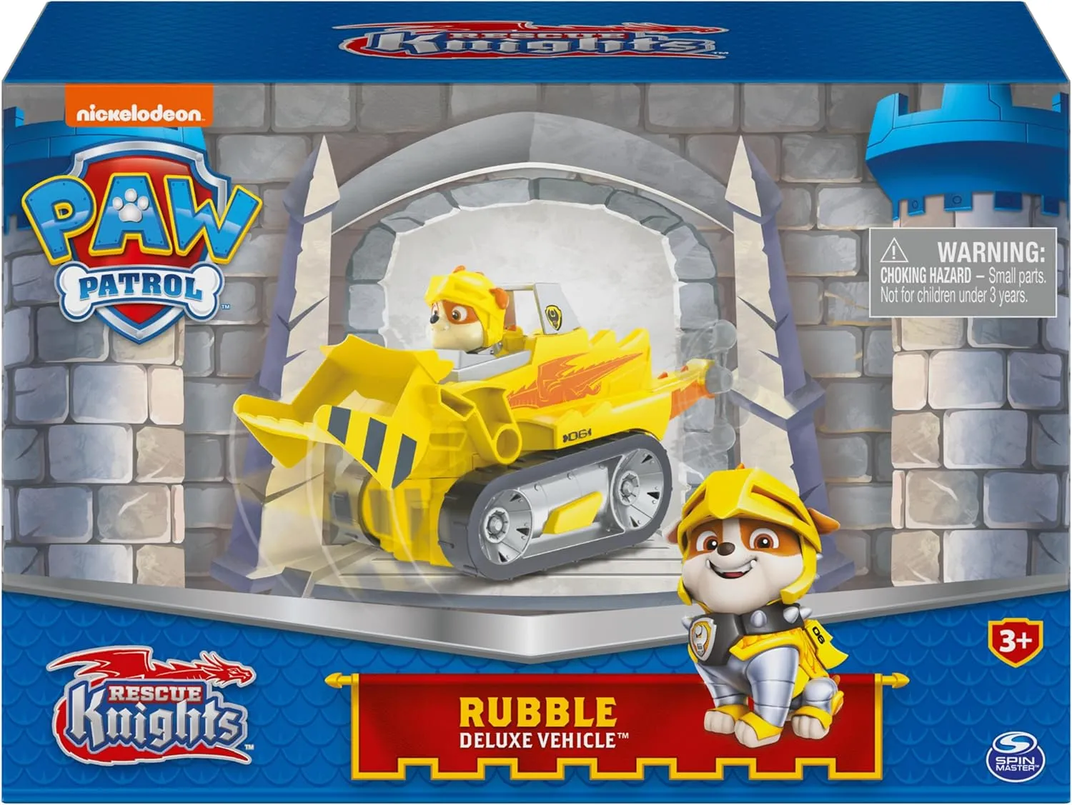 Paw Patrol, Rescue Knights Rubble Transforming Toy Car with Collectible Action Figure, Kids Toys for Ages 3 and up