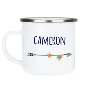 Personalized Enamel Camp Cup - Tribal Arrow Boy