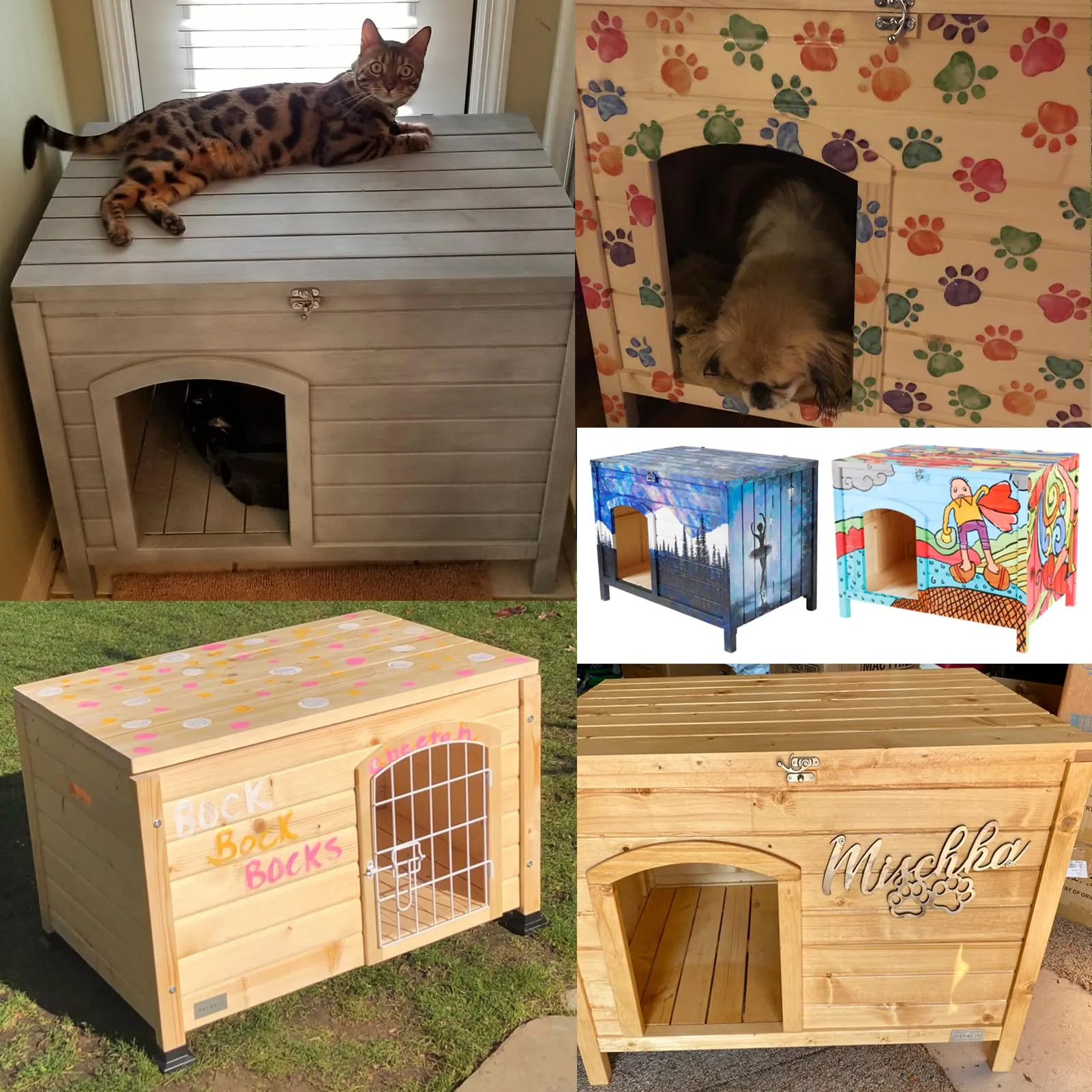 Petsfit Large Cat Litter Box Furniture Hidden,No Tools Required Assembly,Cat Washroom Furniture with Top Opening,Wooden Pet House End Table,Folding Litter Box Enclosure,35.5L x 23.5W x 27H inches