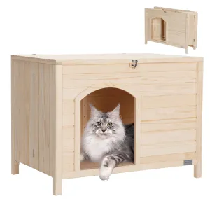 Petsfit Large Cat Litter Box Furniture Hidden,No Tools Required Assembly,Cat Washroom Furniture with Top Opening,Wooden Pet House End Table,Folding Litter Box Enclosure,35.5L x 23.5W x 27H inches