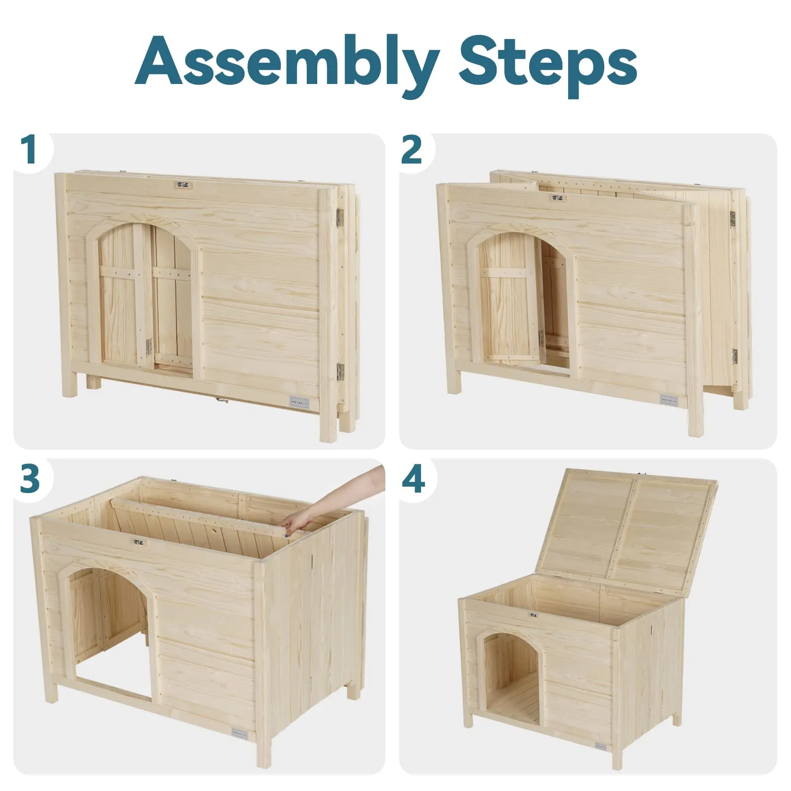 Petsfit Large Cat Litter Box Furniture Hidden,No Tools Required Assembly,Cat Washroom Furniture with Top Opening,Wooden Pet House End Table,Folding Litter Box Enclosure,35.5L x 23.5W x 27H inches
